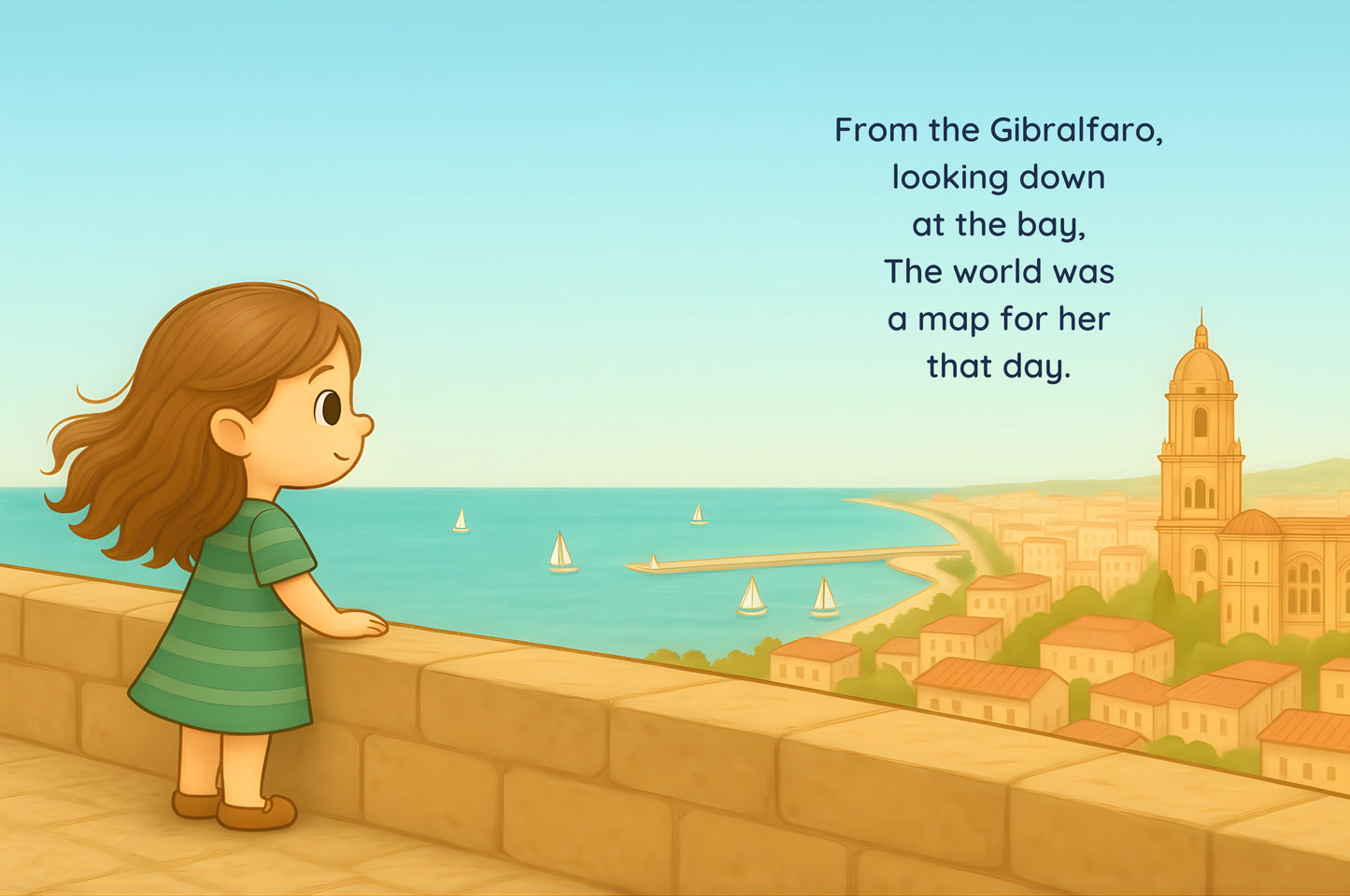 My First Trip to Málaga – Girl | Light Skin, Brown Hair